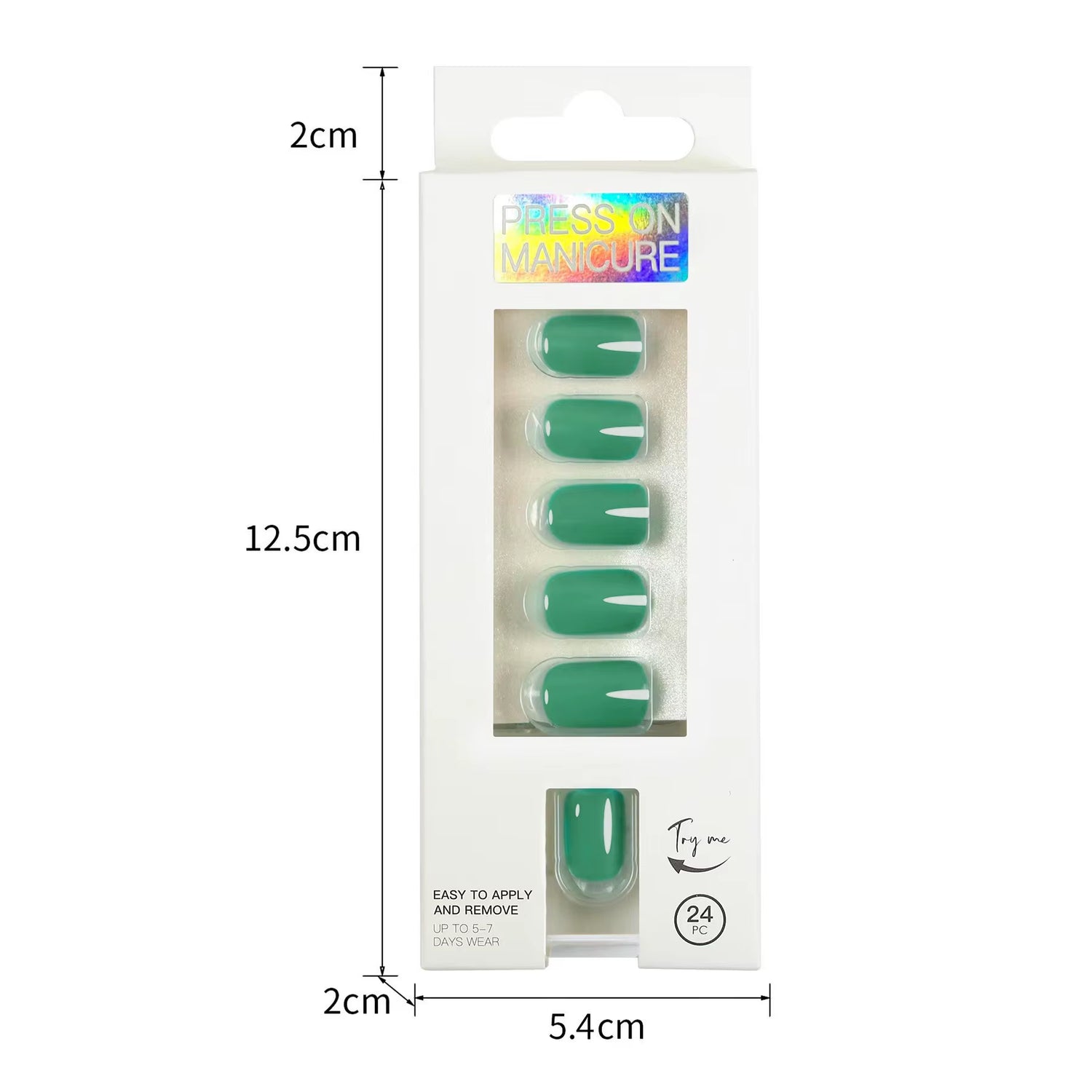 Short Full Press on Nails 24 Pcs False Nails Set Stick on Nails High Quality Reusable Fake Nails Solid Color Design Nail Art