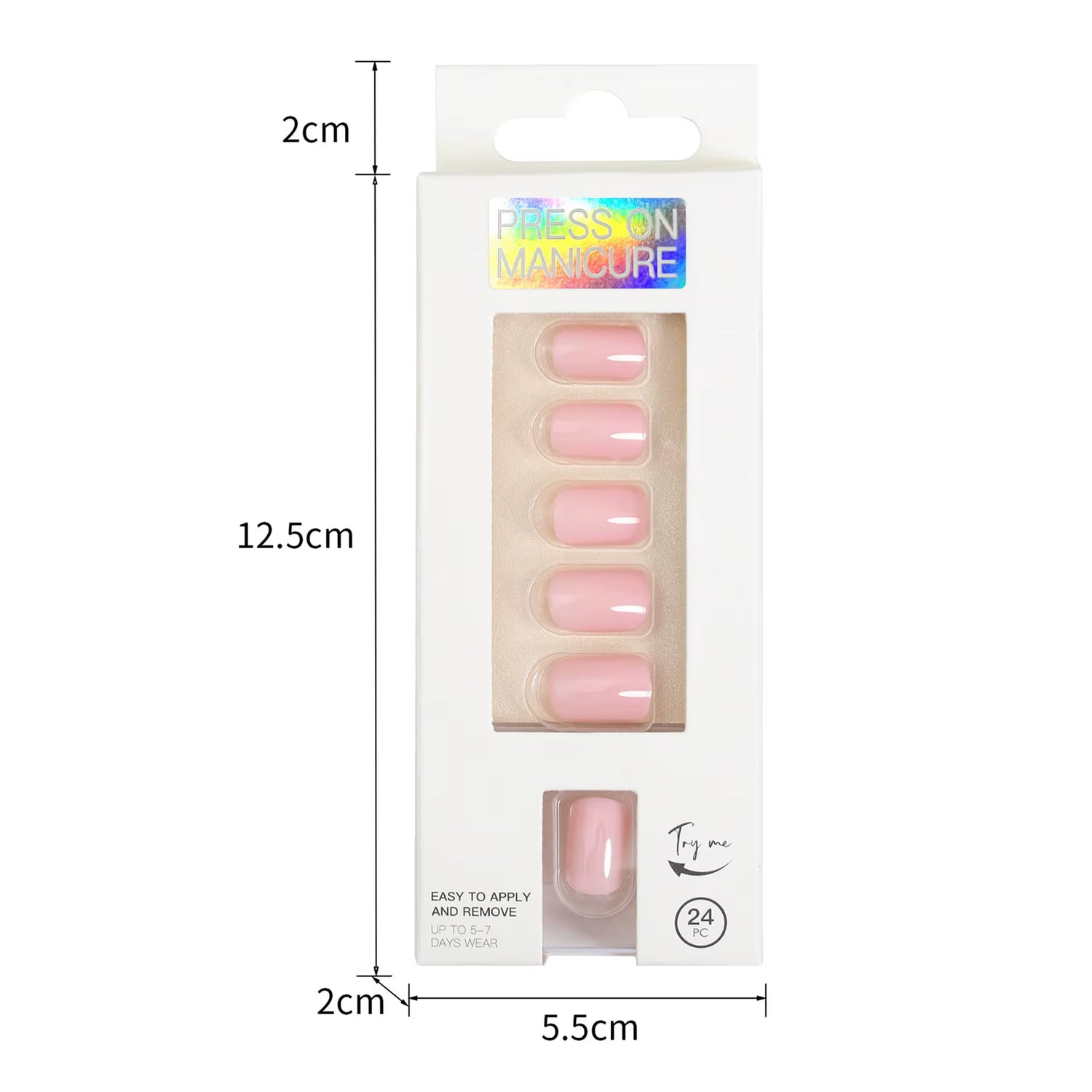 Short Full Press on Nails 24 Pcs False Nails Set Stick on Nails High Quality Reusable Fake Nails Solid Color Design Nail Art